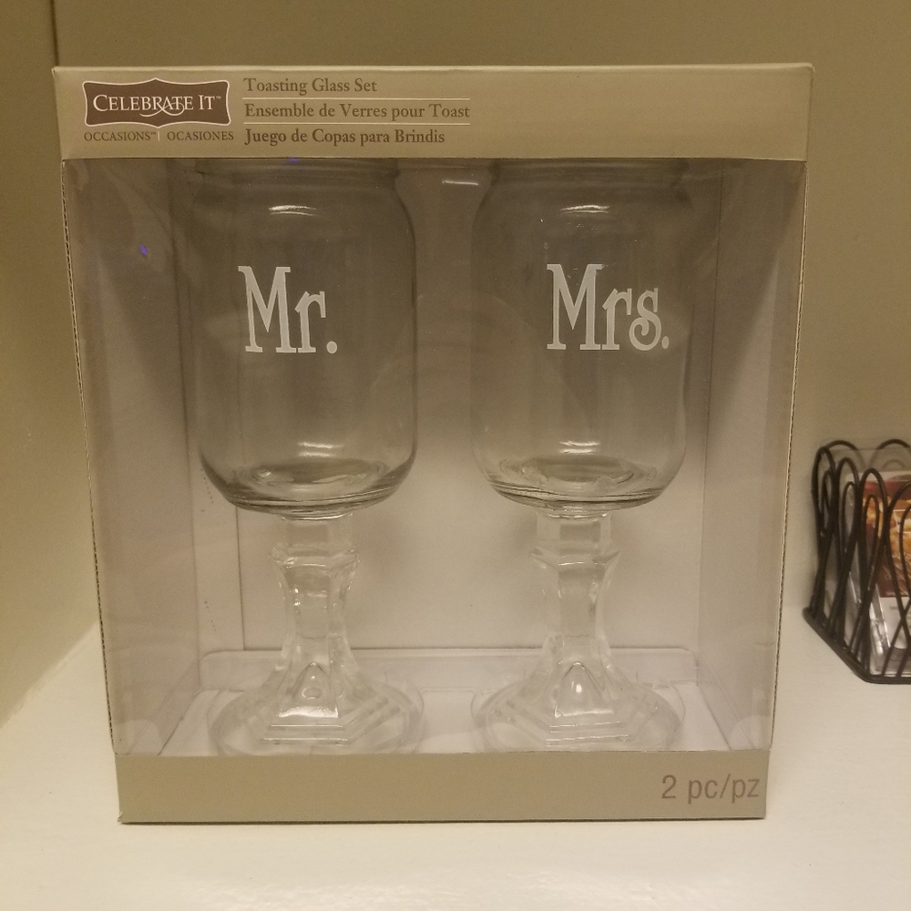Mr. & Mrs. Toasting glasses